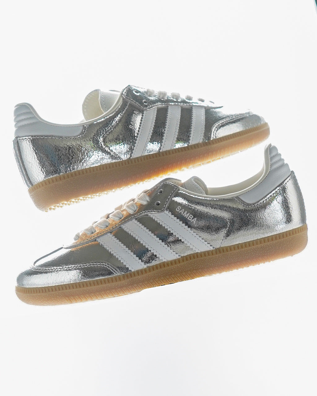 【SALE!20%OFF】Samba OG W スニーカー サンバ OG W ローカット レースアップ シューズ 靴 シルバー メタリック レザー JR0035 NRY20