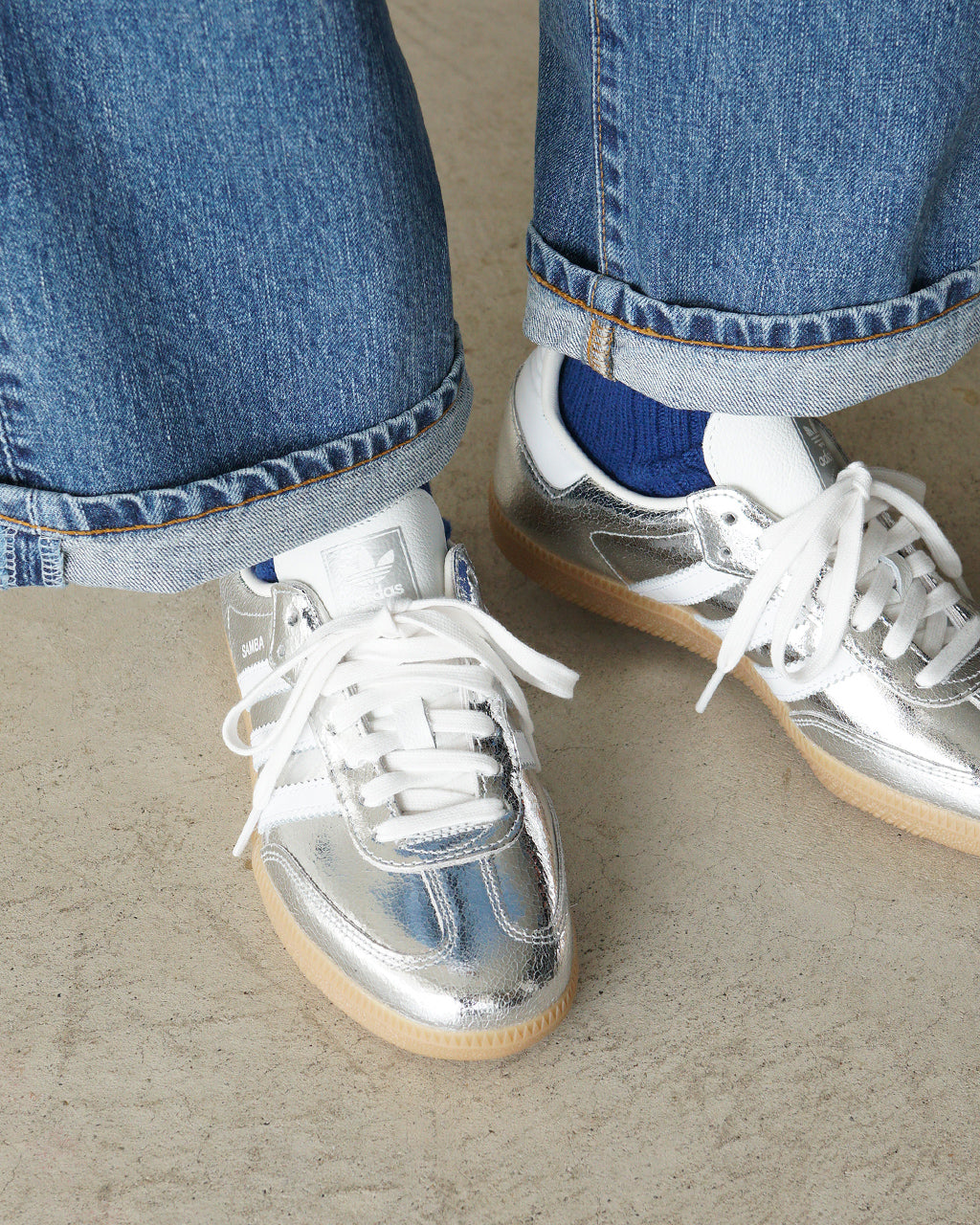 【SALE!20%OFF】Samba OG W スニーカー サンバ OG W ローカット レースアップ シューズ 靴 シルバー メタリック レザー JR0035 NRY20
