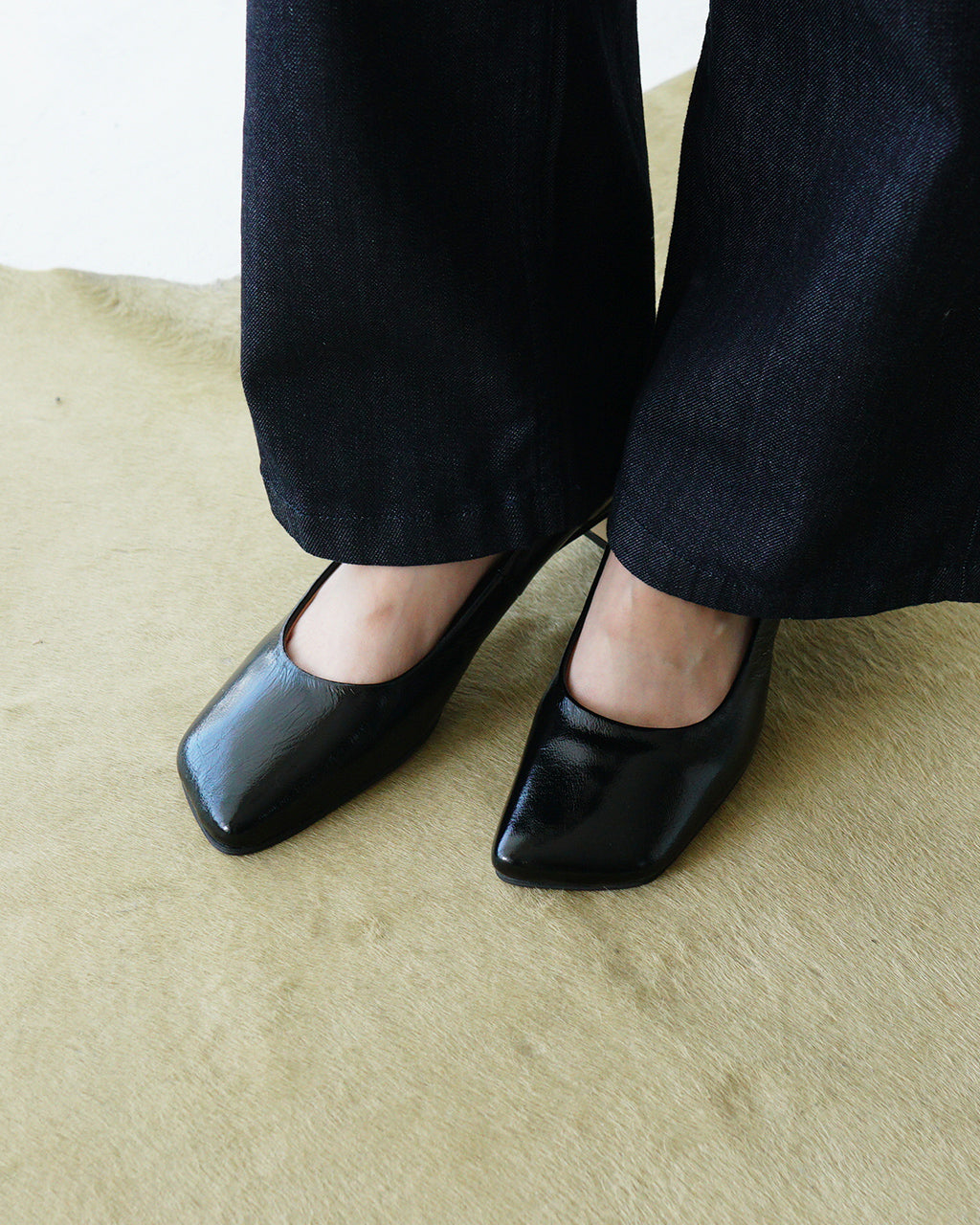 【SALE!50%OFF】ALL BLACK オールブラック パンプス オブリークトゥ ローヒール メタリック 靴 シューズ ALL-259002【送料無料】