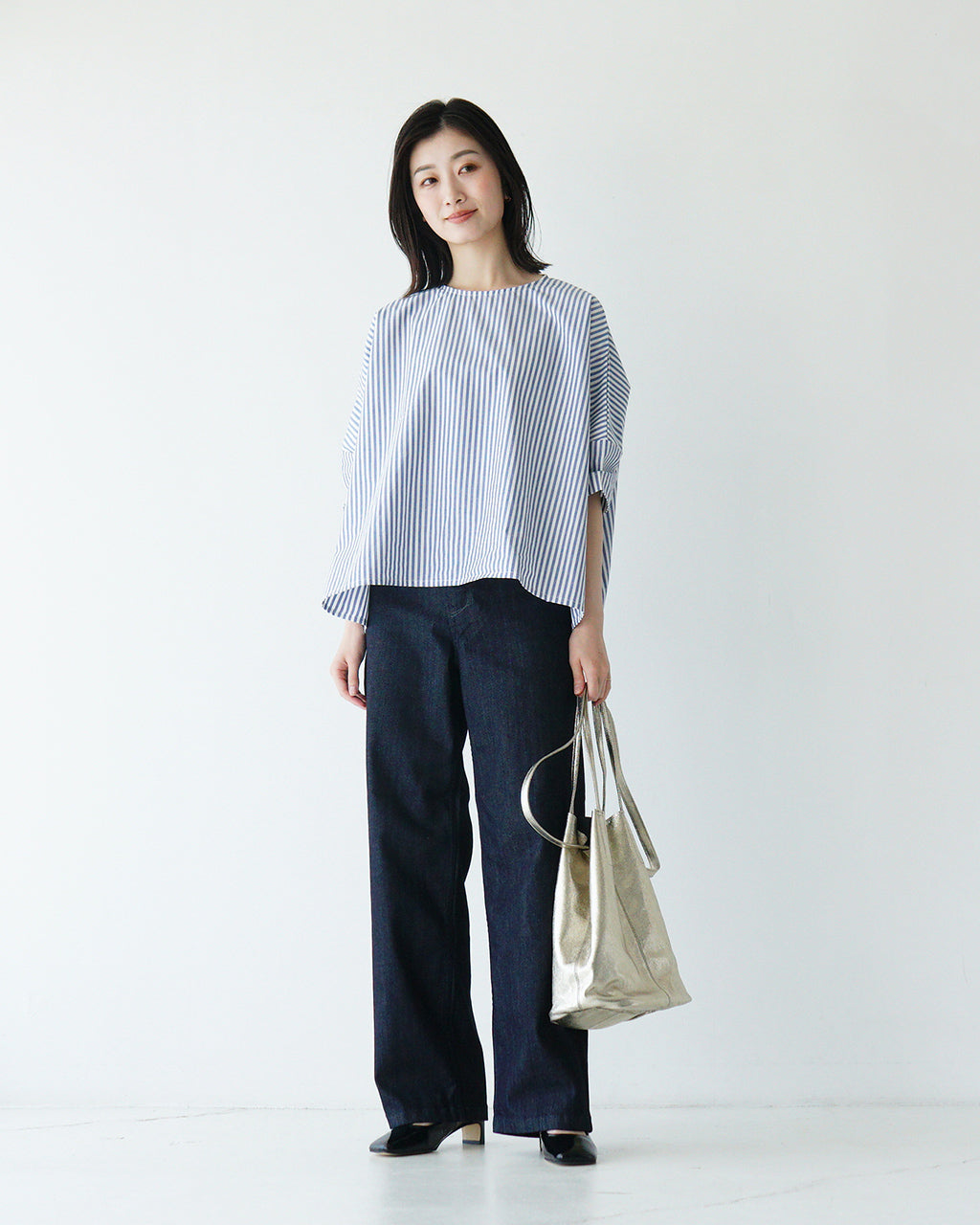 【SALE!50%OFF】ALL BLACK オールブラック パンプス オブリークトゥ ローヒール メタリック 靴 シューズ ALL-259002【送料無料】