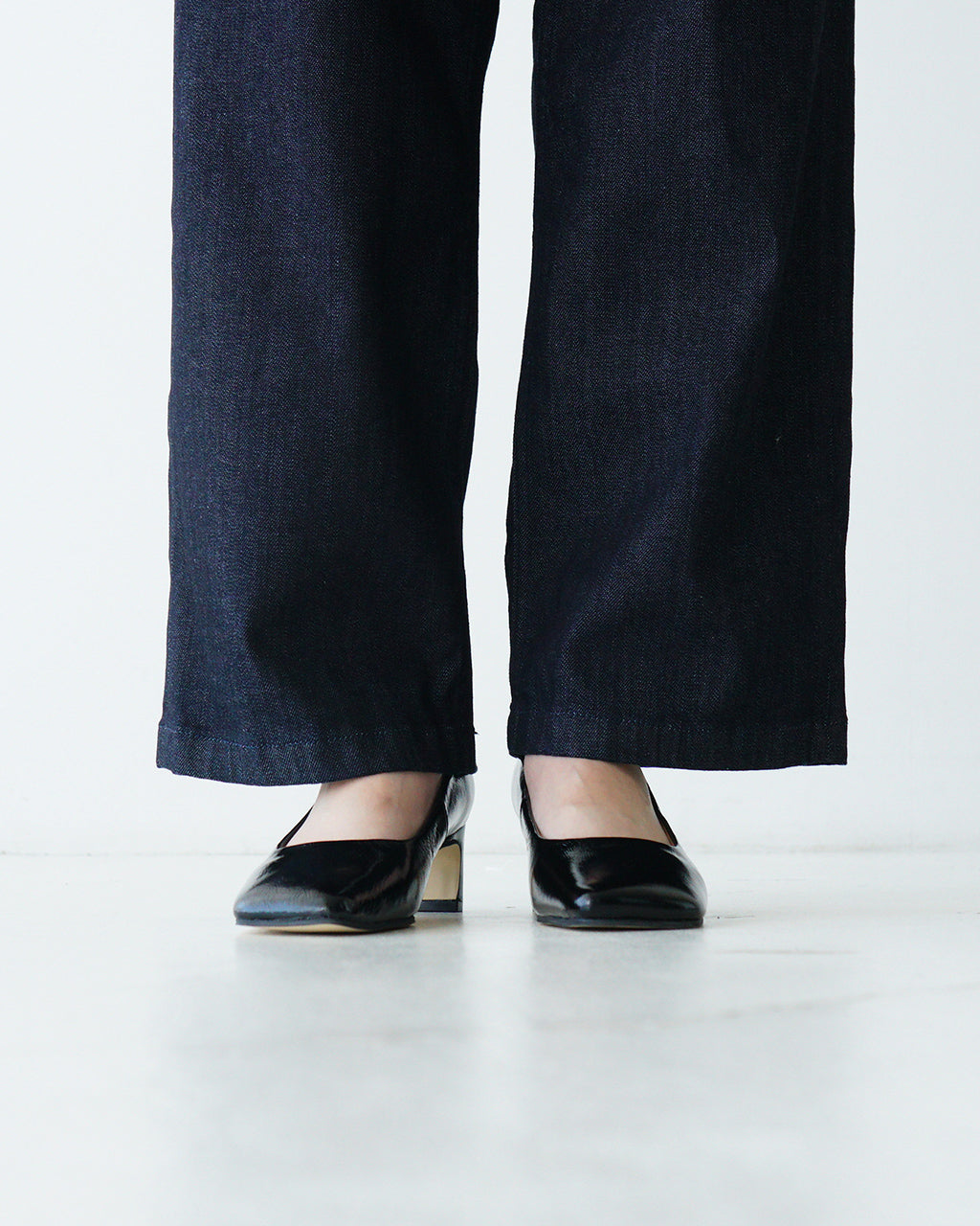 【SALE!50%OFF】ALL BLACK オールブラック パンプス オブリークトゥ ローヒール メタリック 靴 シューズ ALL-259002【送料無料】