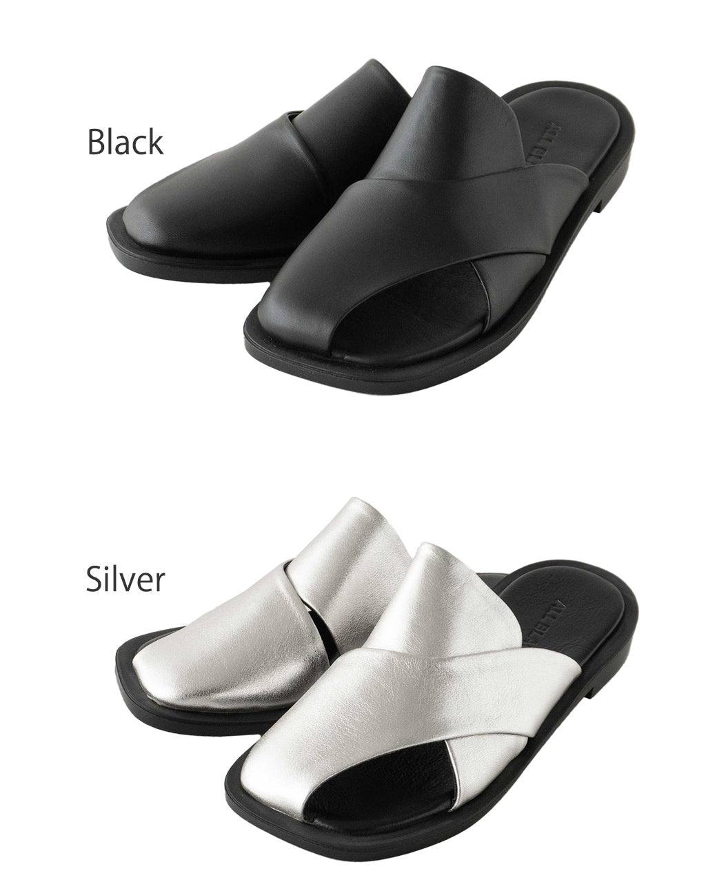 【SALE!40%OFF】ALL BLACK オールブラック レザーカバーサンダル クロスサンダル フラットサンダル スライドサンダル ローヒール シューズ ALL-500-2233【送料無料】