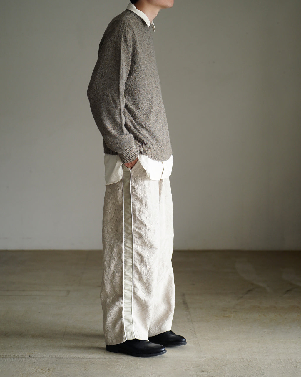 WOOL WASHI CREWNECK KNIT ALV-90203