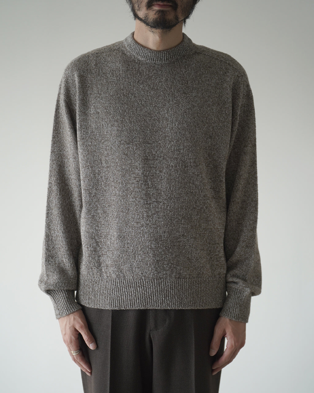 WOOL WASHI CREWNECK KNIT ALV-90203