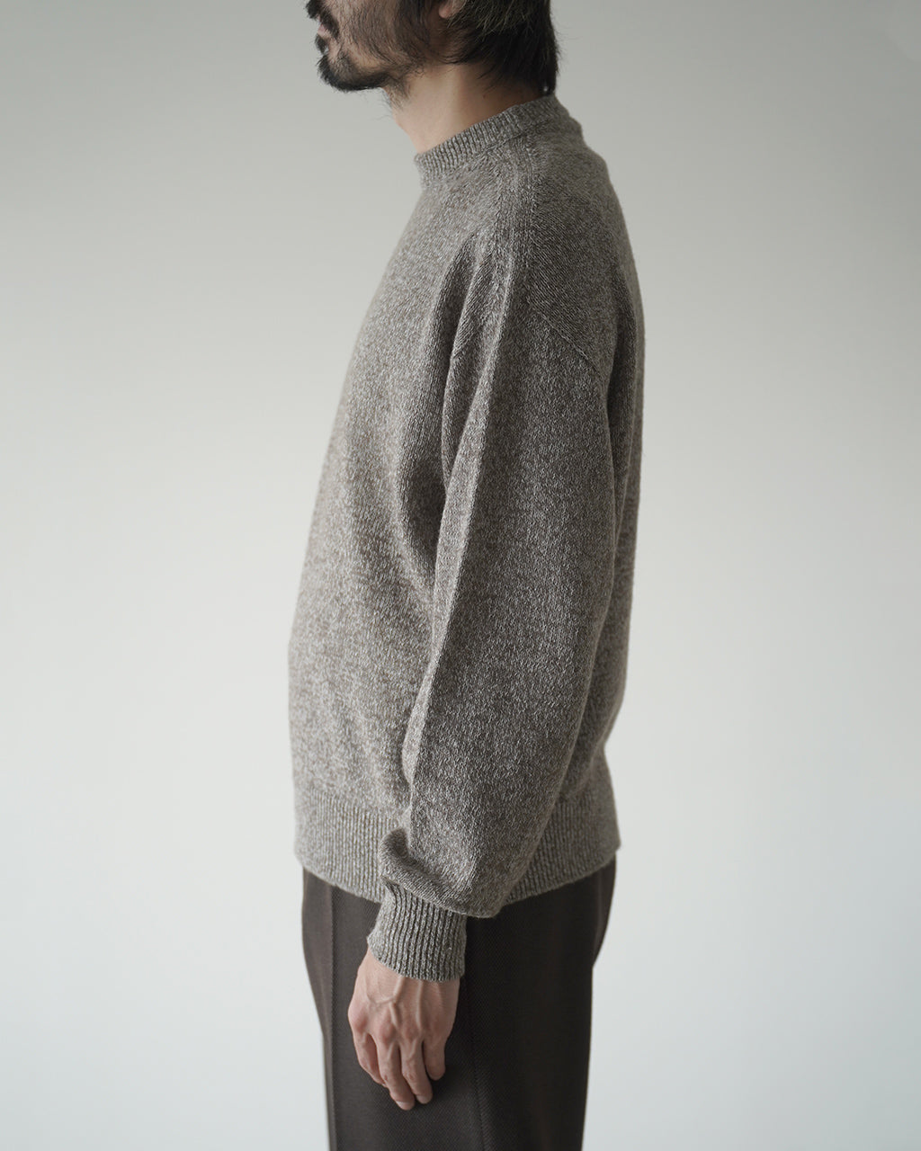 WOOL WASHI CREWNECK KNIT ALV-90203