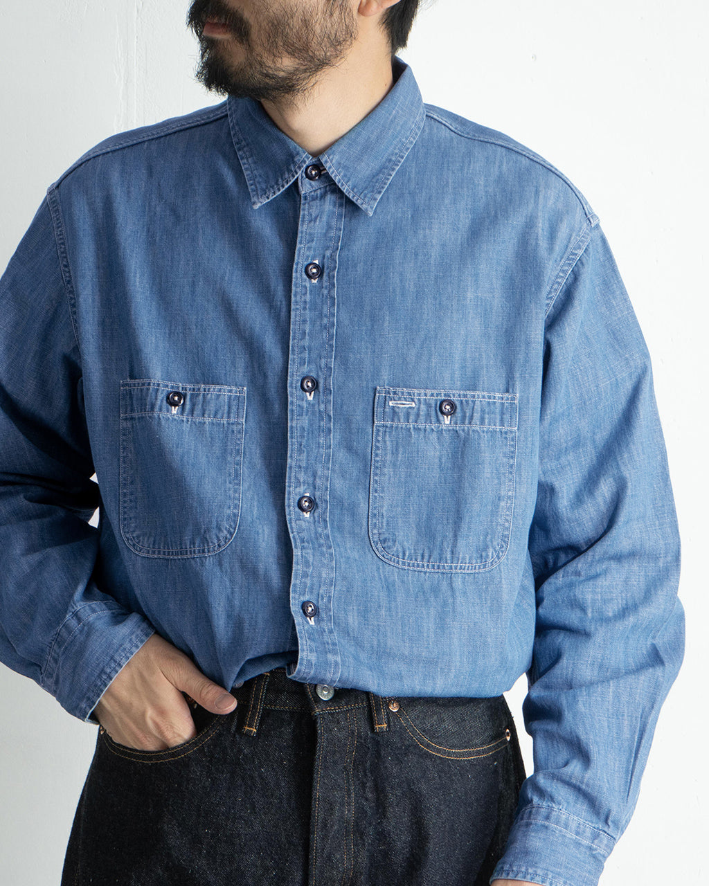 \GW限定!クーポン10%OFF/A VONTADE アボンタージ デニムワークシャツ トップス Denim Work Shirts VTD-0385-SH ヴィンテージデザイン エルボーパッチ【送料無料】