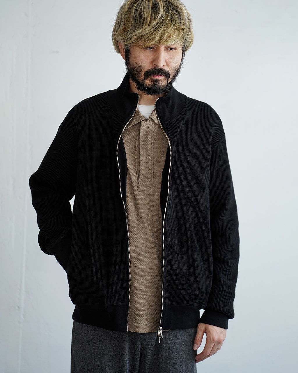 Big Waffle Drivers Zip Cardigan VTD-0602-CS