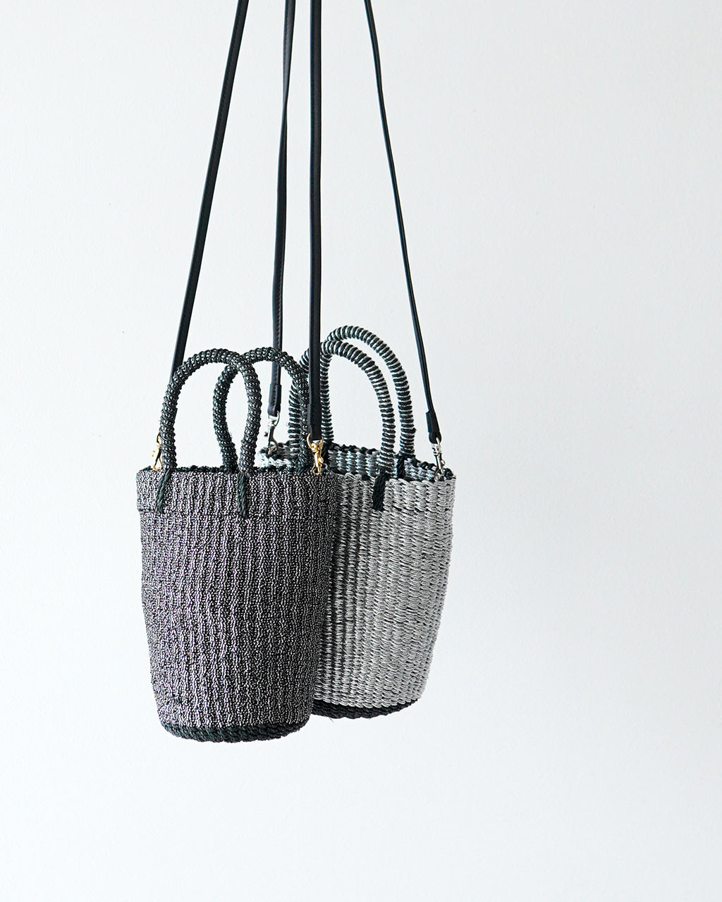 【SALE!30%OFF】The Bagmati ザ バグマティ ハンドバッグ カゴバッグ バイカラー メタリック シルバー ハンドバッグ BBK25-SS13 天然素材 手編み ショルダーバッグ