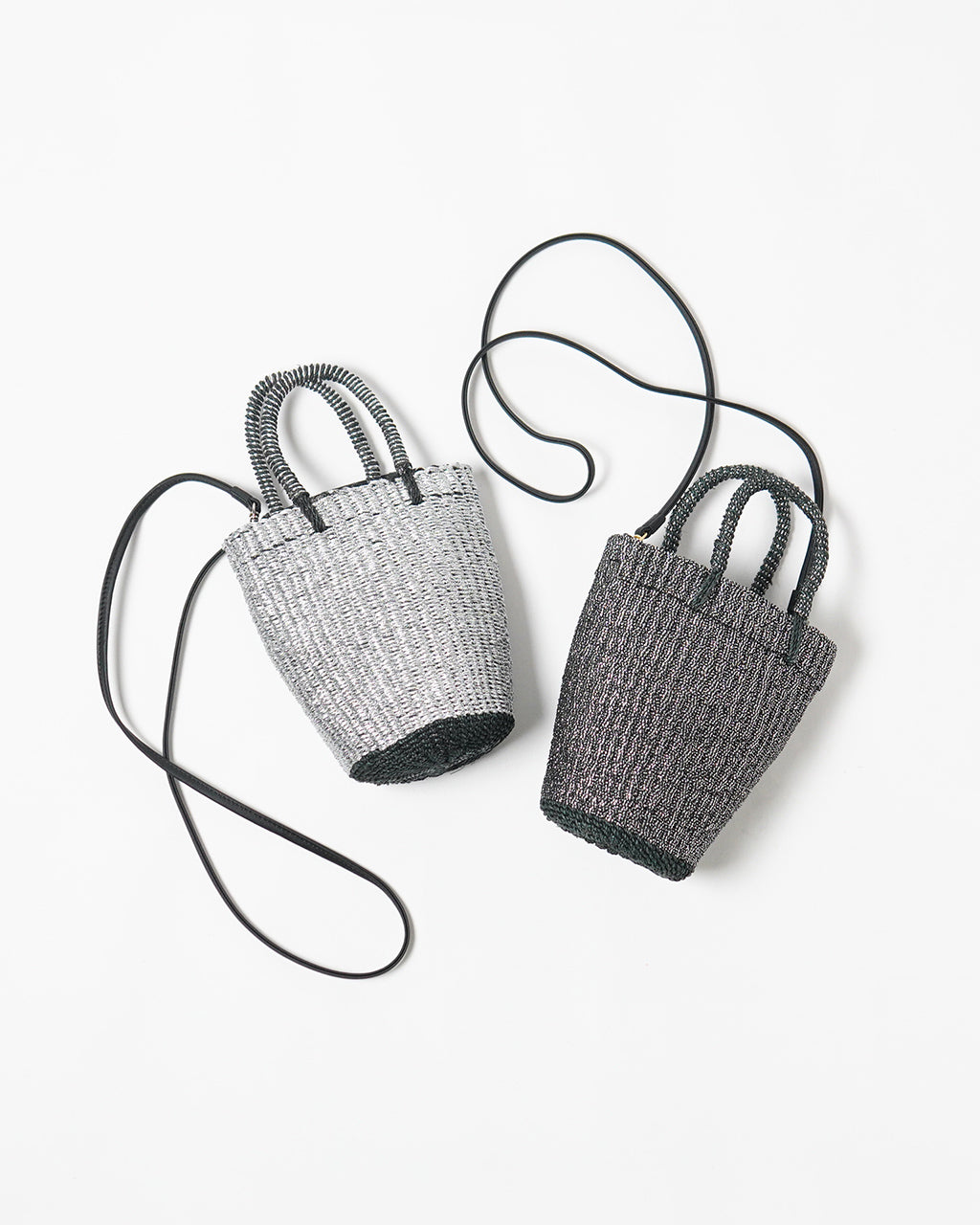 【SALE!30%OFF】The Bagmati ザ バグマティ ハンドバッグ カゴバッグ バイカラー メタリック シルバー ハンドバッグ BBK25-SS13 天然素材 手編み ショルダーバッグ