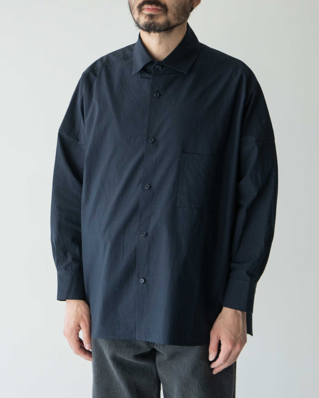 Basisbroek バージスブルック コットン リネン シャツ タイプライター ヴァーケン -ソリッド- VAKEN -SOLID- レギュラーカラー 長袖 25110J1【送料無料】