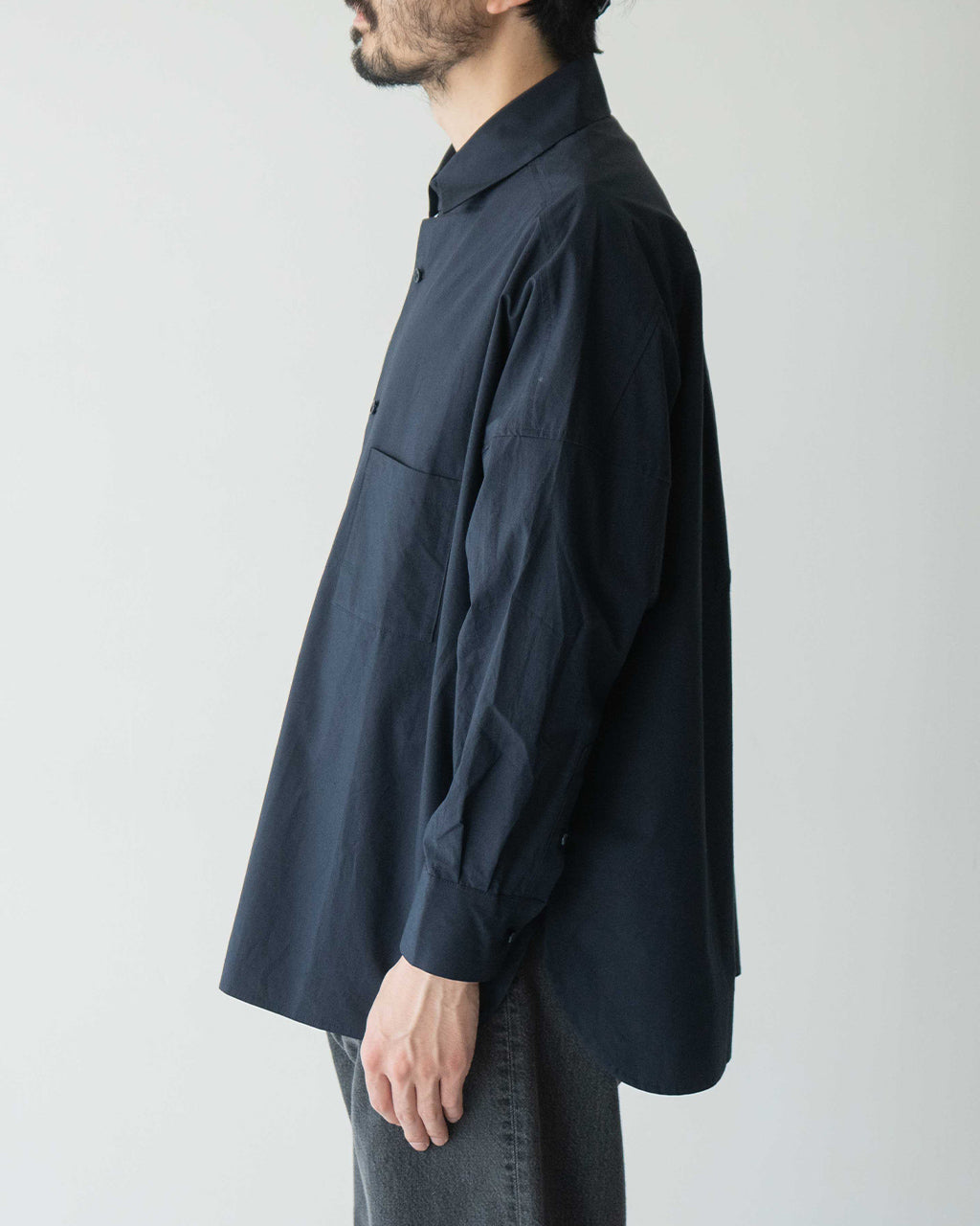 Basisbroek バージスブルック コットン リネン シャツ タイプライター ヴァーケン -ソリッド- VAKEN -SOLID- レギュラーカラー 長袖 25110J1【送料無料】
