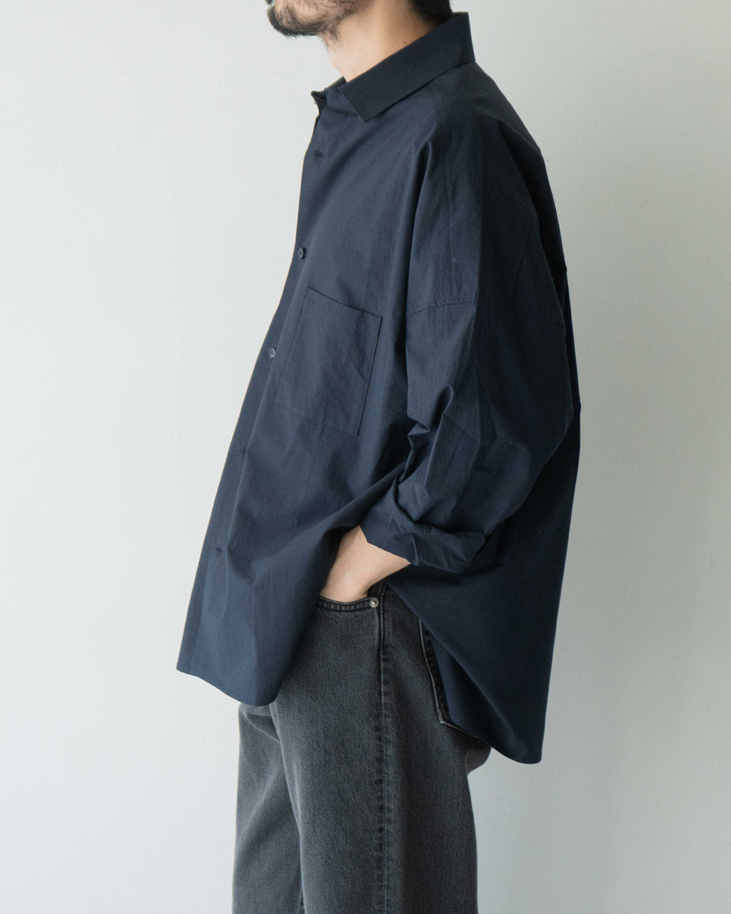 Basisbroek バージスブルック コットン リネン シャツ タイプライター ヴァーケン -ソリッド- VAKEN -SOLID- レギュラーカラー 長袖 25110J1【送料無料】