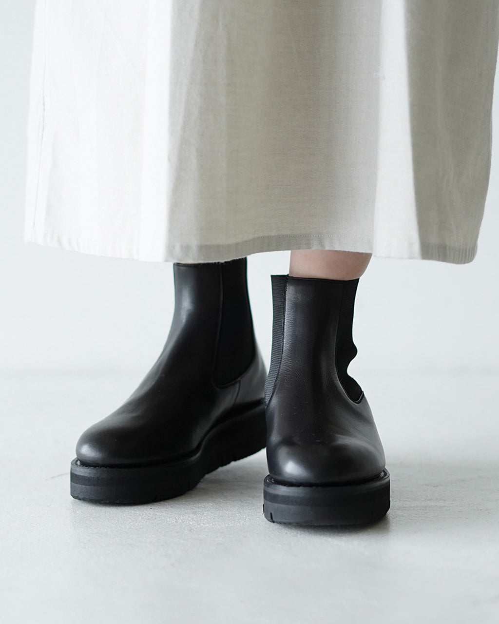 【SALE!60%OFF】ビューティフル シューズ サイドゴアブーツ BRITISH SIDEGORE レザー 牛革 プラットフォーム 厚底 BSS2134005