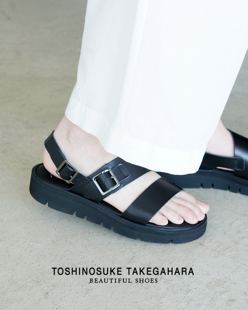 S.S. BELT SANDALS (GLOXI CUT MEDIUM SOLE) プラットフォーム レザーサンダル BSS2112004