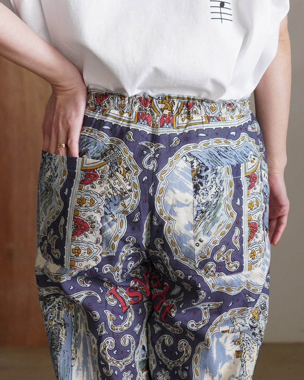 BINDU ビンドゥー マッププリント コットンボイル イージーパンツ|Crouka(クローカ)