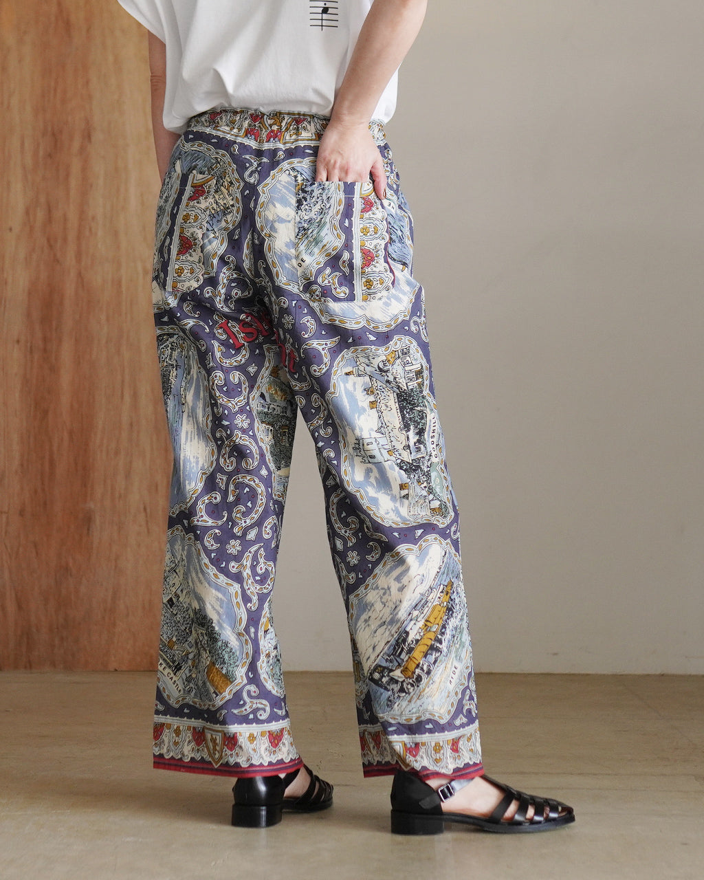 BINDU ビンドゥー マッププリント コットンボイル イージーパンツ|Crouka(クローカ)