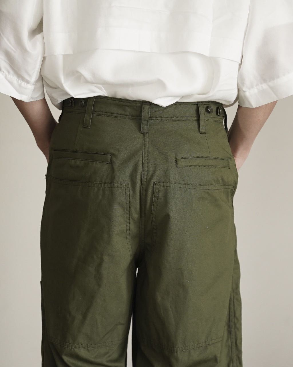 Cotton Poplin Double-knee Trousers bROOTS26S11