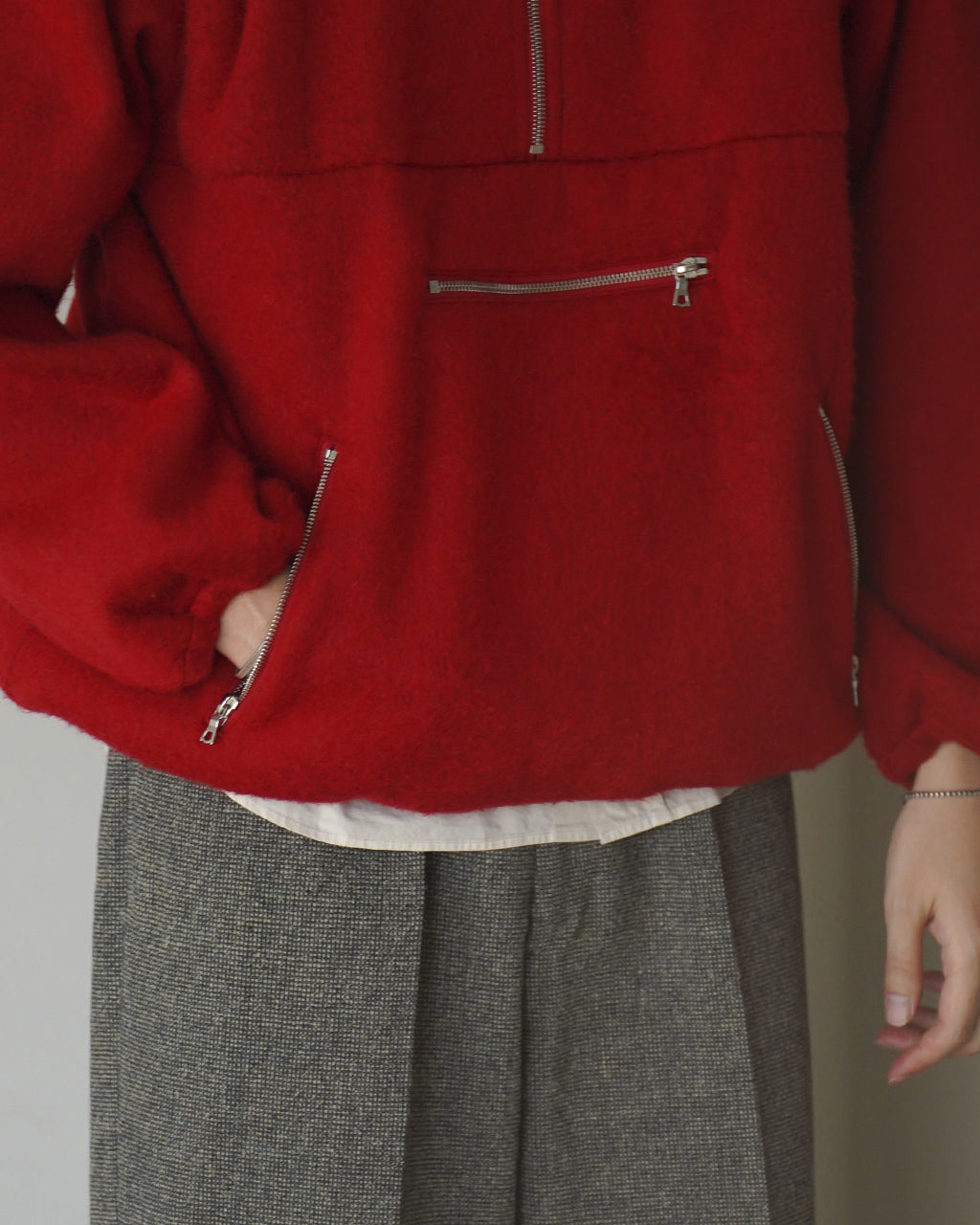Pe/Alpaca Fleece Harf-zip P/O BHS26F032PeAp