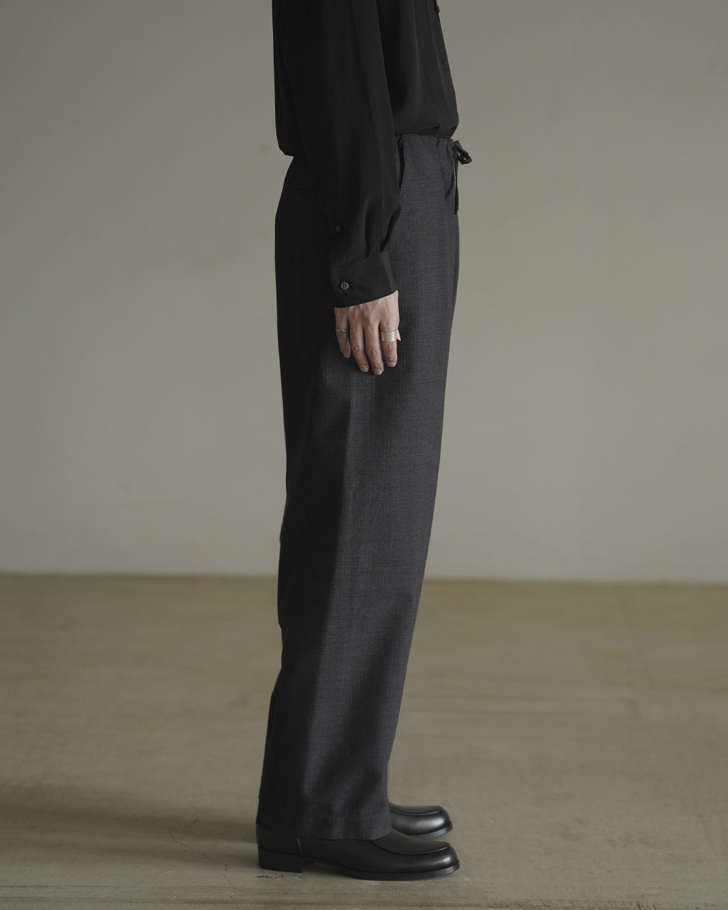 Wool Ramie Mohair Side Seamless Pants BHS26F027