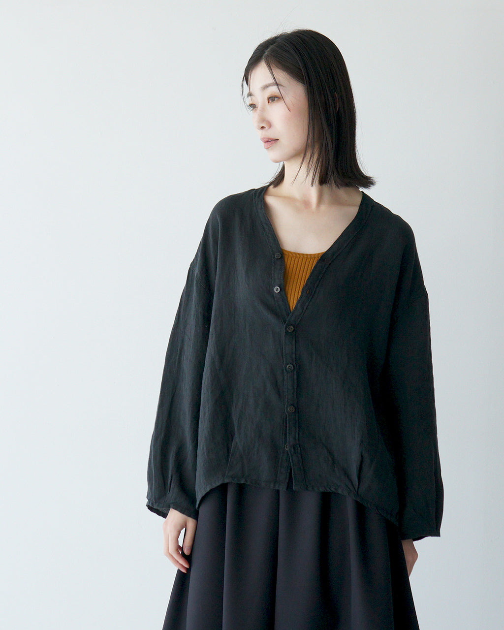 Brocante ブロカント カルディガンシャツ リネン キャンバス カーディガン 羽織 36-241L 【クーポン対象外】【送料無料】