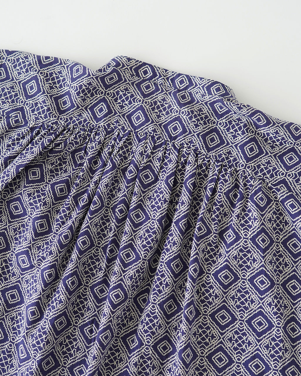 【SALE!20%OFF】Brocante ブロカント インドプリント 半袖シャツ フロンセシャツ チェック柄 ジオメトリック柄 36-323X【送料無料】