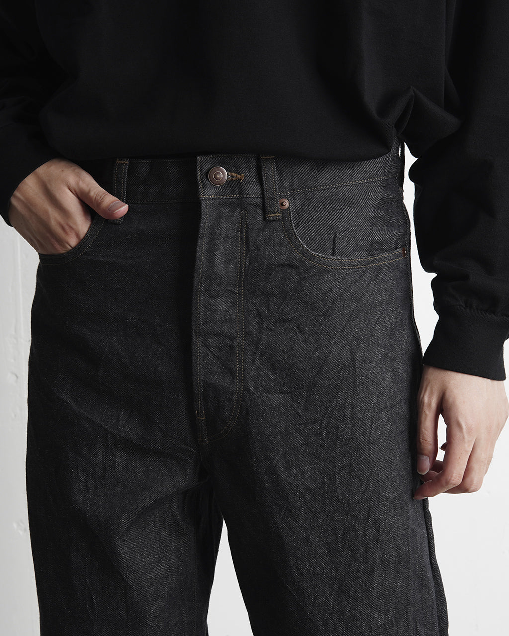 ブラームス ルーツストック 13.5oz デニム パンツ ナロー サルファーブラック 13.5oz Denim Pants Narrow bROOTS24F10正規取扱店