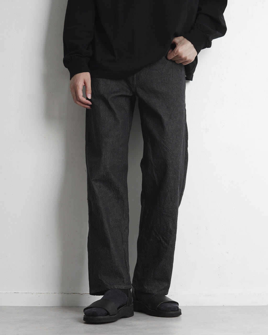 ブラームス ルーツストック 13.5oz デニム パンツ ナロー サルファーブラック 13.5oz Denim Pants Narrow bROOTS24F10正規取扱店