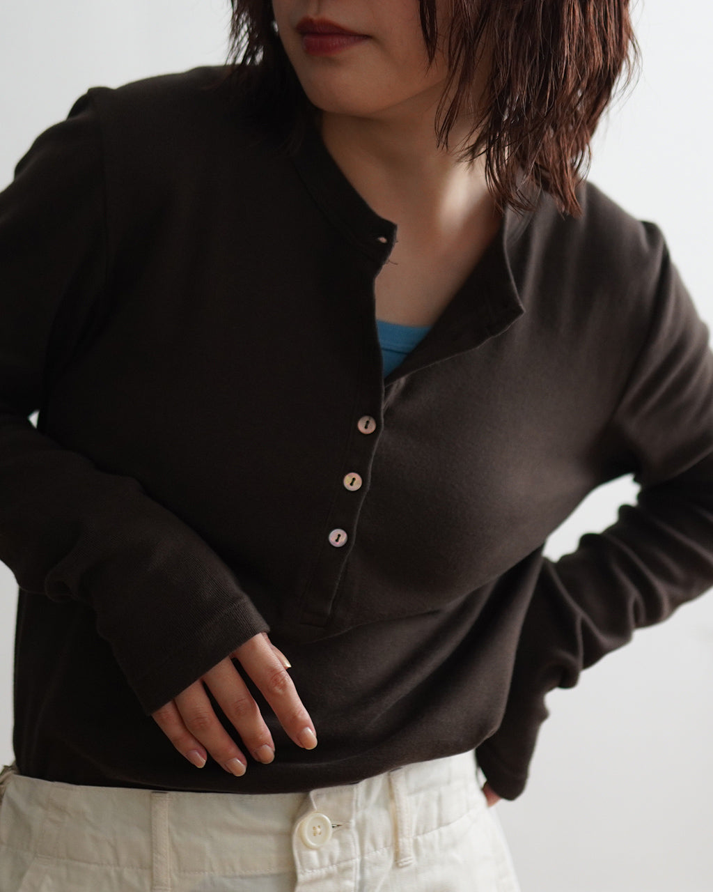 【SALE!30%OFF】ブラームス ルーツストック クラシック リブ ヘンリーネック カットソー Classic Rib Henley-neck L/S bROOTS24F006W正規取扱店