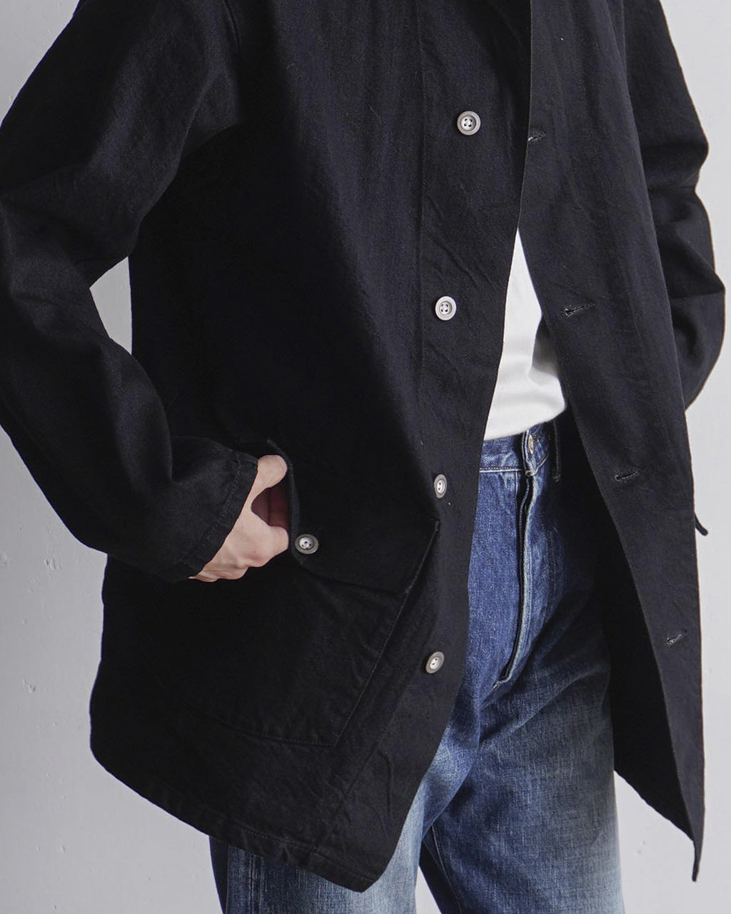CIOTA 시오타 M-41 미군 데님 커버 올 재킷 맨즈 M-41 US ARMY Denim Coverall Jacket JKLM-136-BKW 세르빗치 데님 커버 올 맨즈 【송료 무료】정규 취급점