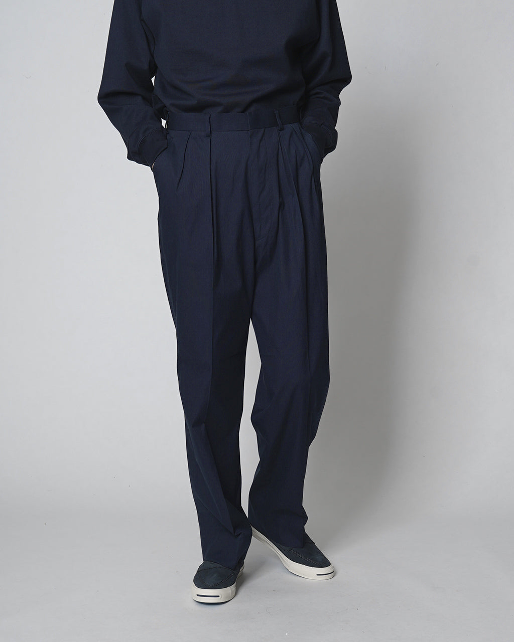 CIOTA × J.PRESS 시오타 × J.프레스 2플리츠 옥스포드 백스트라우저 2 Pleats Oxford bags Trousers PTLM-132【무료우송】 정규 취급점