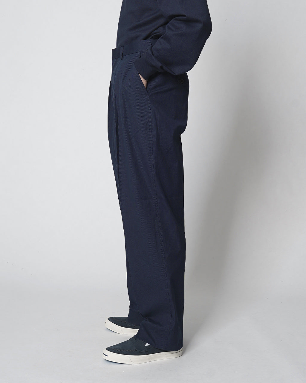 CIOTA × J.PRESS 시오타 × J.프레스 2플리츠 옥스포드 백스트라우저 2 Pleats Oxford bags Trousers PTLM-132【무료우송】 정규 취급점