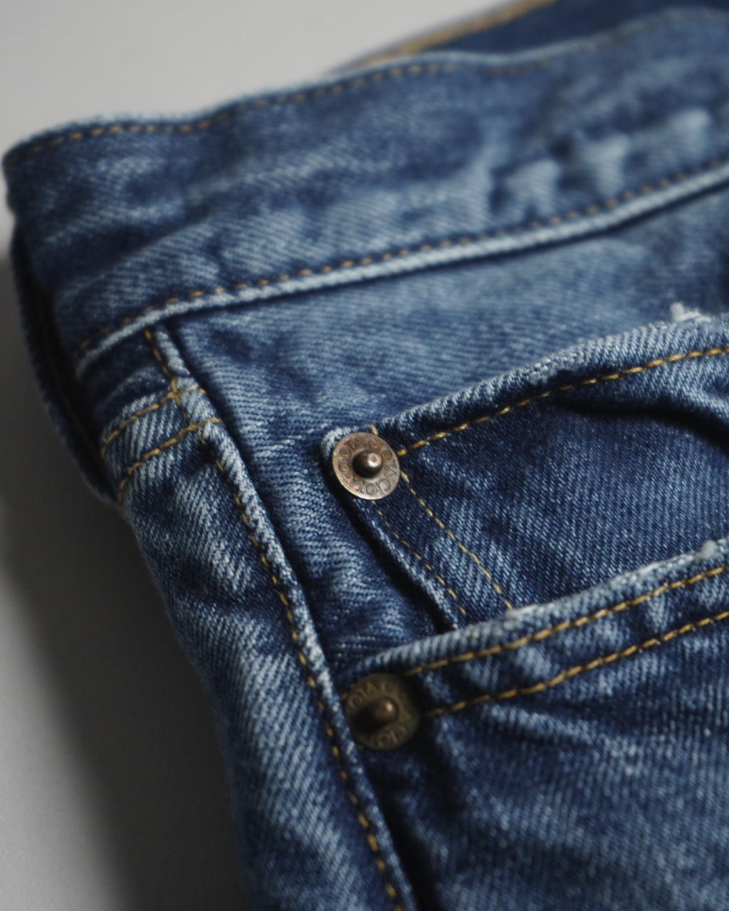 デニム ストレート 5ポケット パンツ New Straight 5 Pocket Pants ミディアム ダークブルー ダメージ PTLM-21STB 正規取扱店
