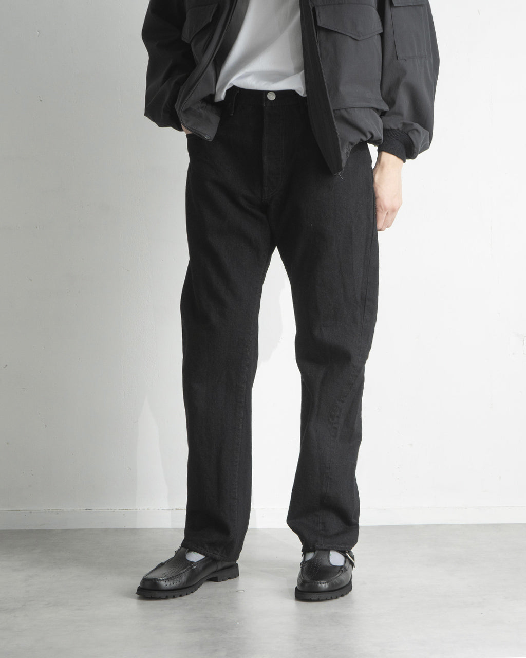 デニム ストレート 5ポケット パンツ STRAIGHT 5 POCKET PANTS ブラック PTLM-21STB-BKW