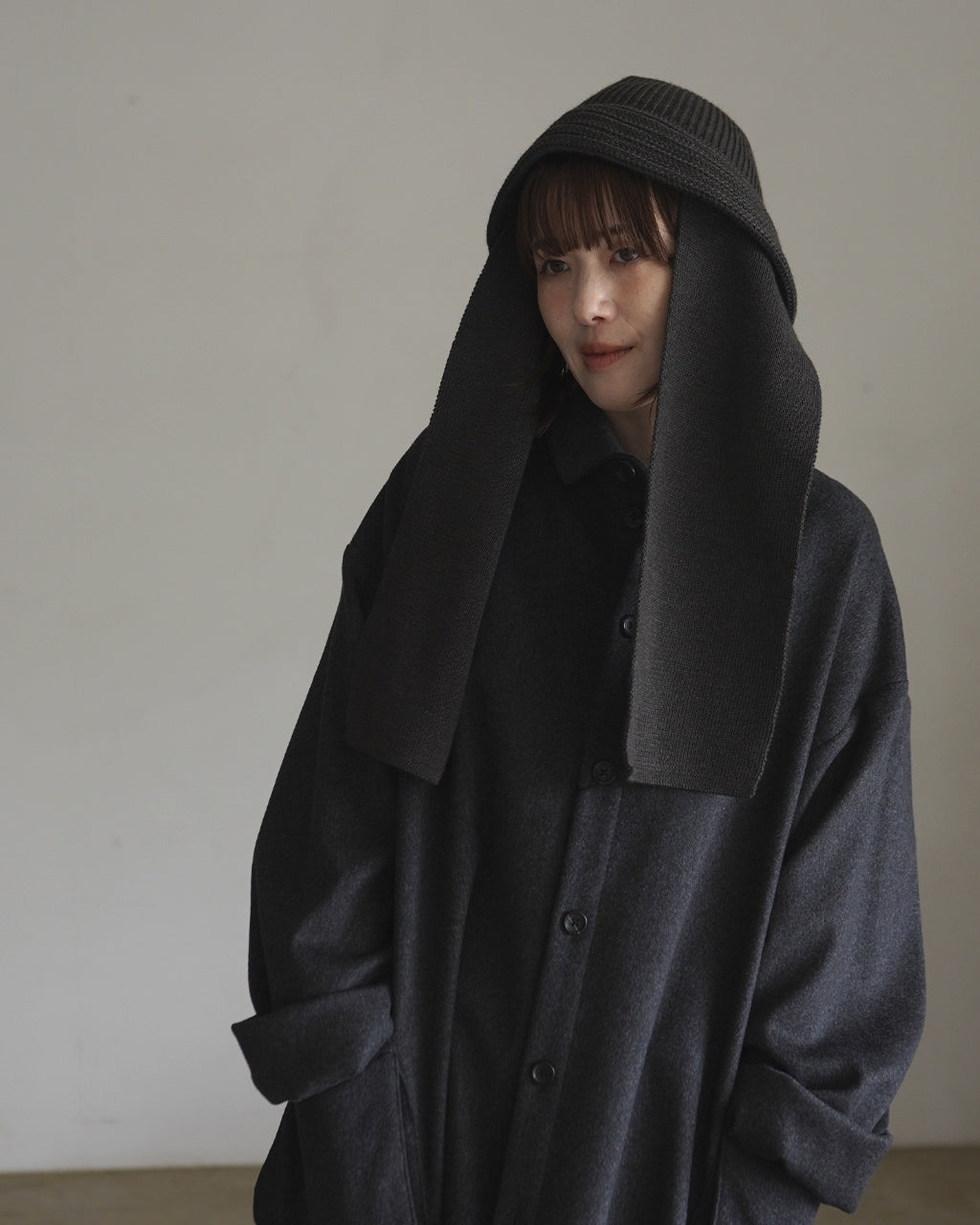 WOOL KNIT BALLOON HAT(マフラー付き) 28258