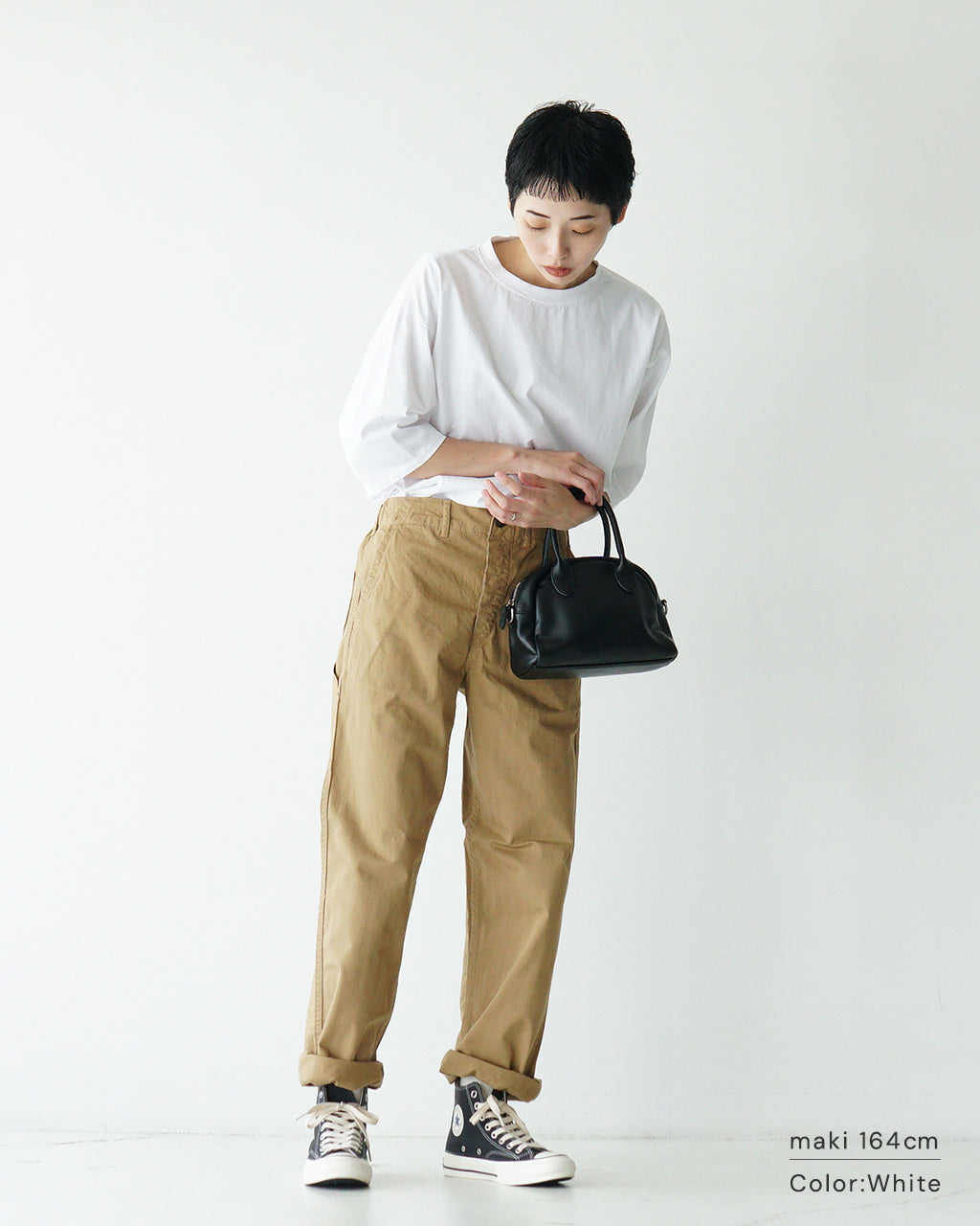 【SALE!30%OFF】Commencement コメンスメント ローネック 5分袖 Tシャツ Low neck 3/4 tee クルーネック 半袖 カットソー 日本製 C-186
