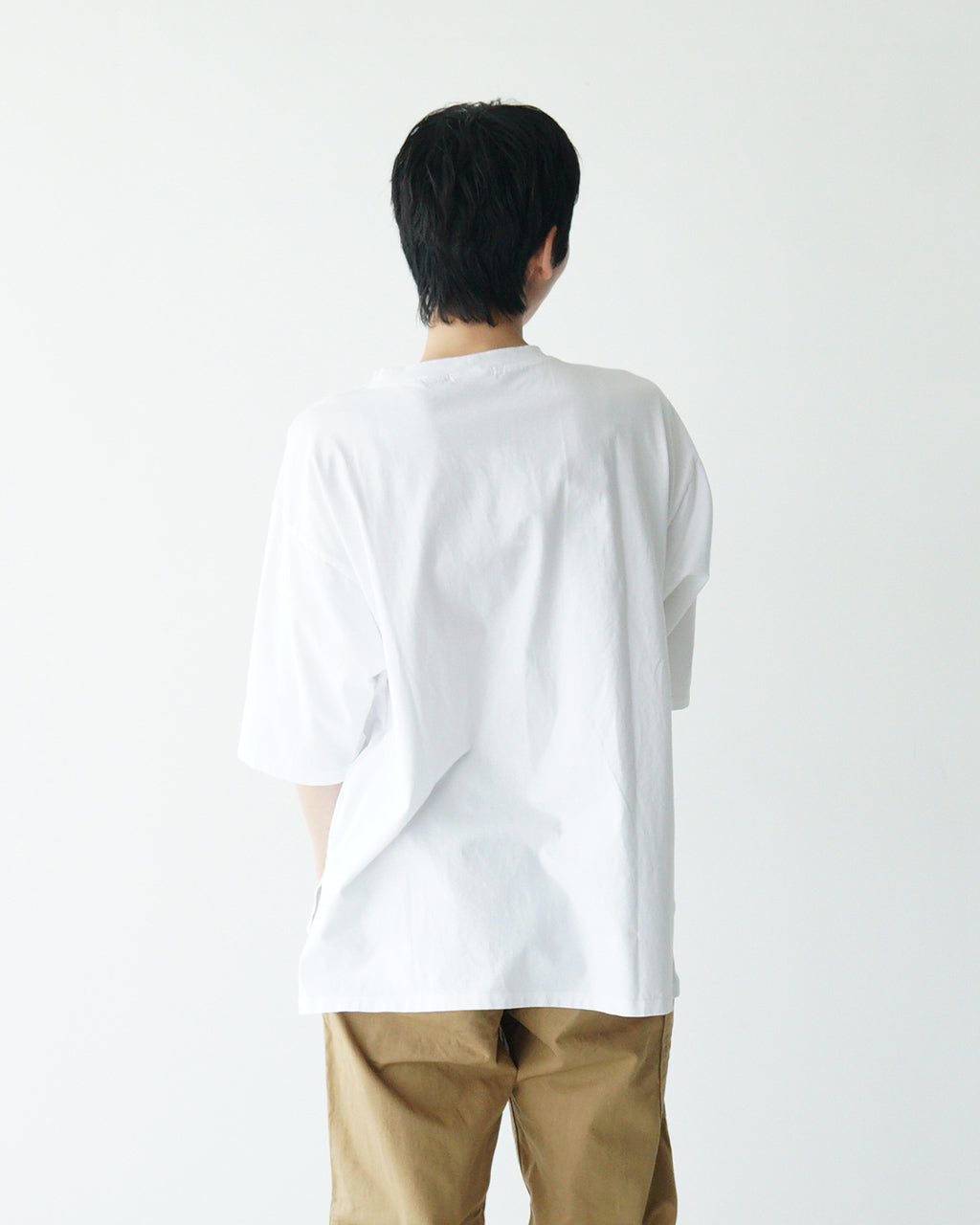 【SALE!30%OFF】Commencement コメンスメント ローネック 5分袖 Tシャツ Low neck 3/4 tee クルーネック 半袖 カットソー 日本製 C-186