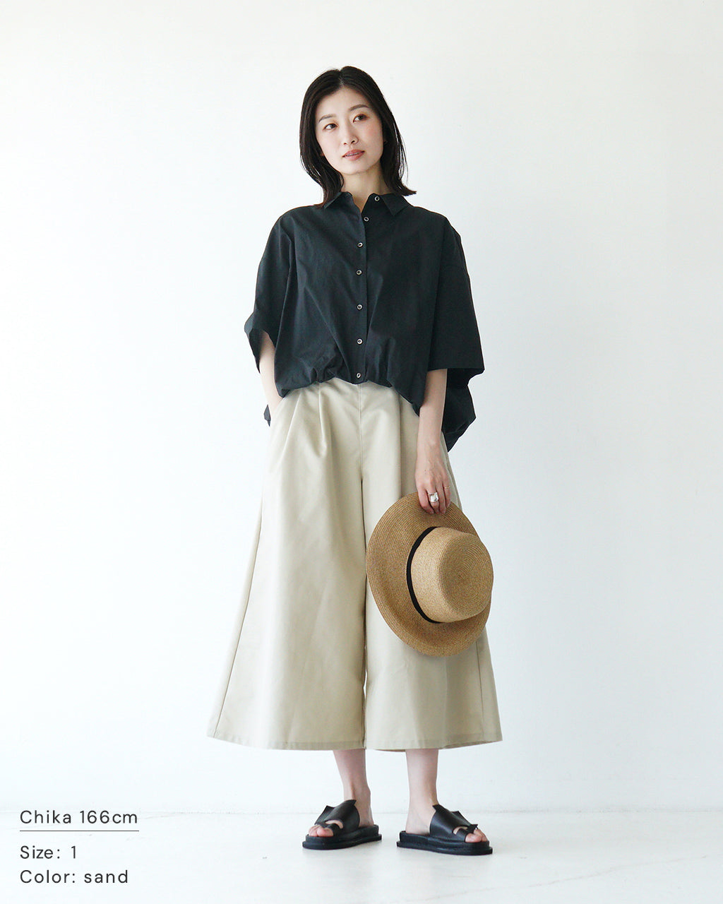 【SALE!40%OFF】Commencement コメンスメント ツイル ガウチョパンツ Twill gaucho pants イージーパンツ ワイドパンツ フレア C-295