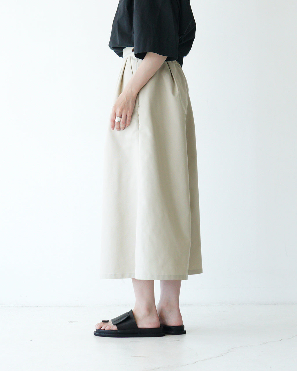 【SALE!40%OFF】Commencement コメンスメント ツイル ガウチョパンツ Twill gaucho pants イージーパンツ ワイドパンツ フレア C-295