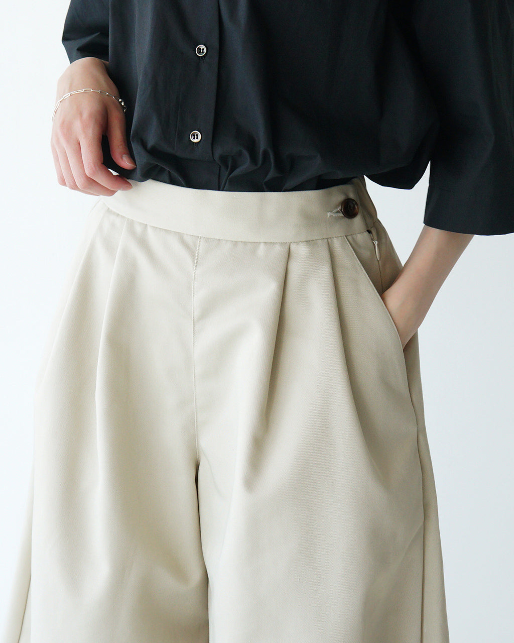 【SALE!40%OFF】Commencement コメンスメント ツイル ガウチョパンツ Twill gaucho pants イージーパンツ ワイドパンツ フレア C-295