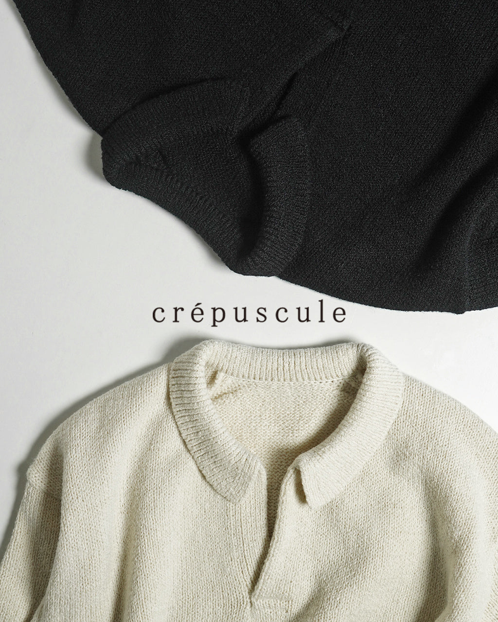 crepuscule クレプスキュール ミドルゲージ スキッパー ロングスリーブ M-G Skipper L/S トップス ウールニット セ