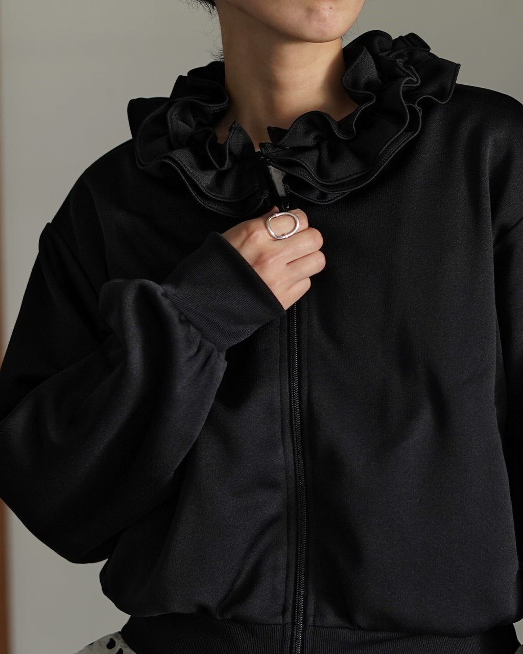 frill coller track jacket CC-3520-AW