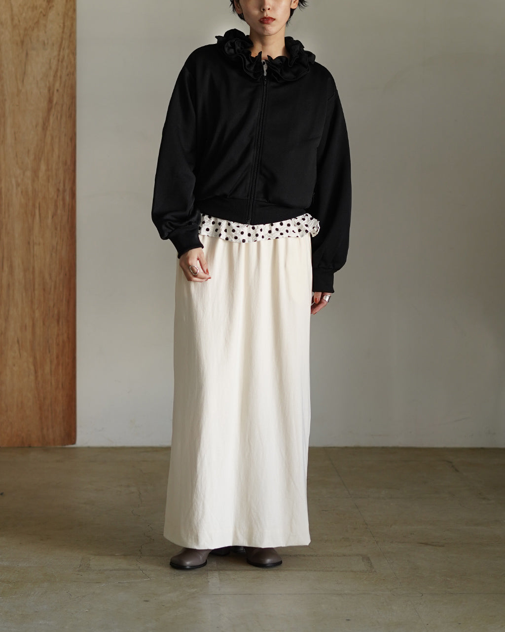 frill coller track jacket CC-3520-AW