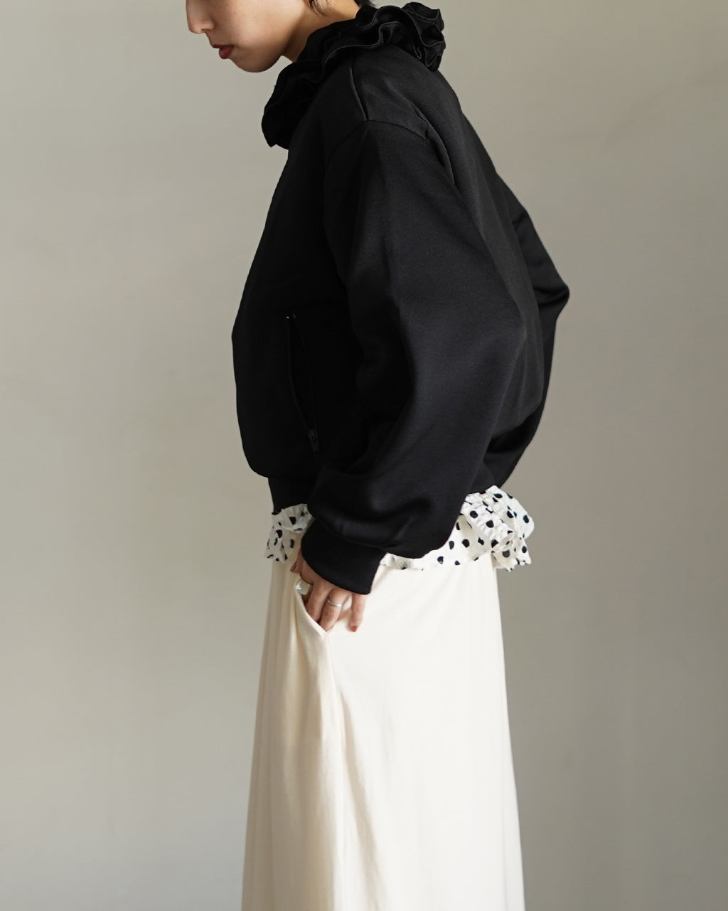frill coller track jacket CC-3520-AW
