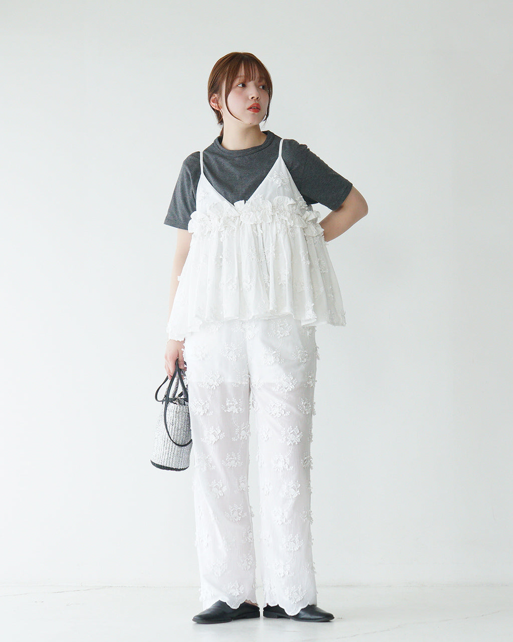 【SALE!20%OFF】3D エンブロイダリー キャミソール 3D embroidery camisole CC-3530