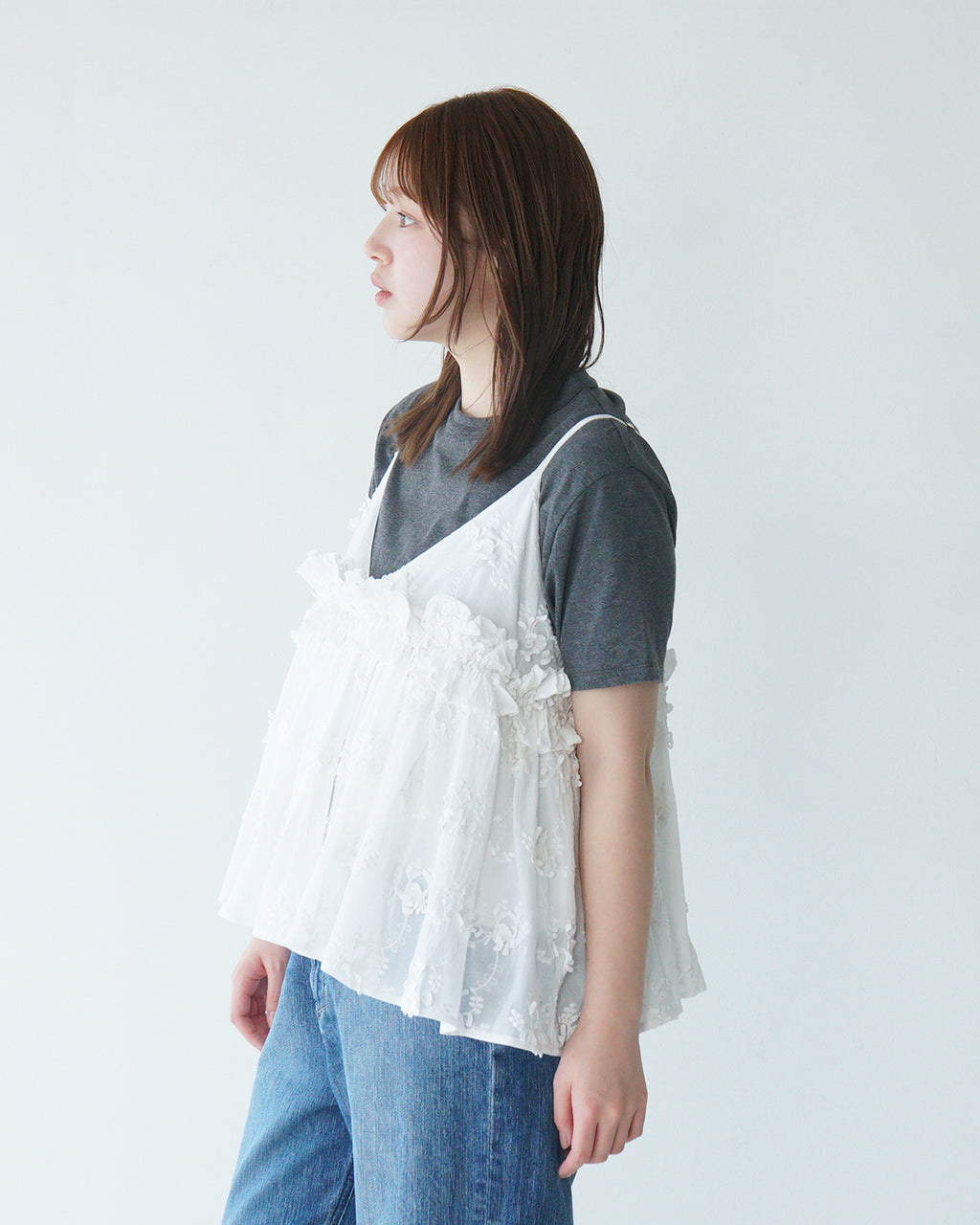 【SALE!20%OFF】3D エンブロイダリー キャミソール 3D embroidery camisole CC-3530