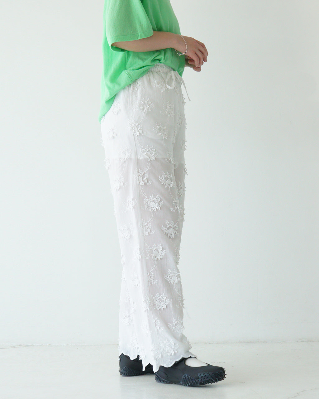 【SALE!20%OFF】シアーコットン 3D エンブロイダリー イージーパンツ sheer cotton 3D embroidery easy pants CC-3531