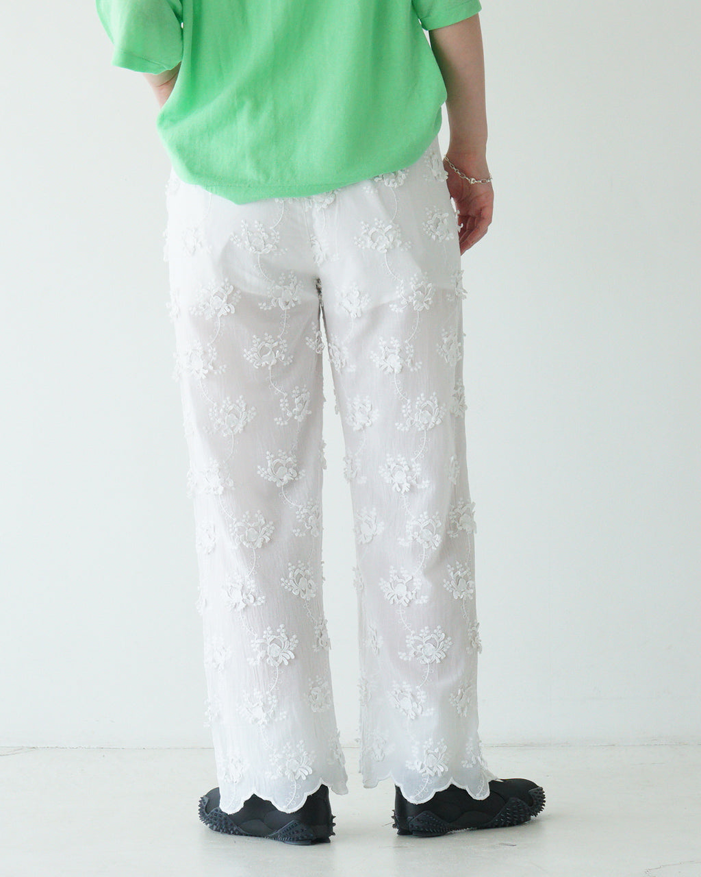 【SALE!20%OFF】シアーコットン 3D エンブロイダリー イージーパンツ sheer cotton 3D embroidery easy pants CC-3531