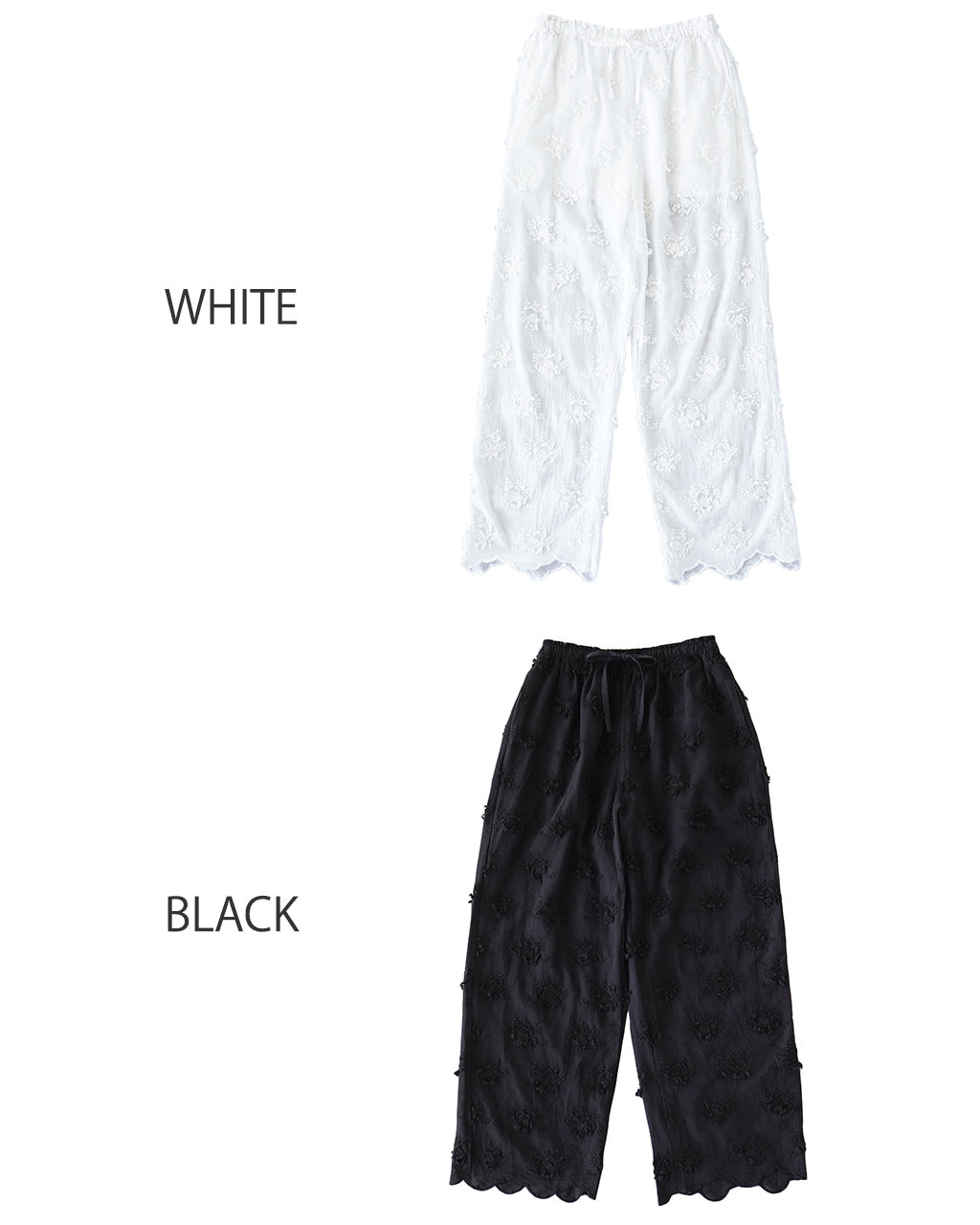 【SALE!20%OFF】シアーコットン 3D エンブロイダリー イージーパンツ sheer cotton 3D embroidery easy pants CC-3531