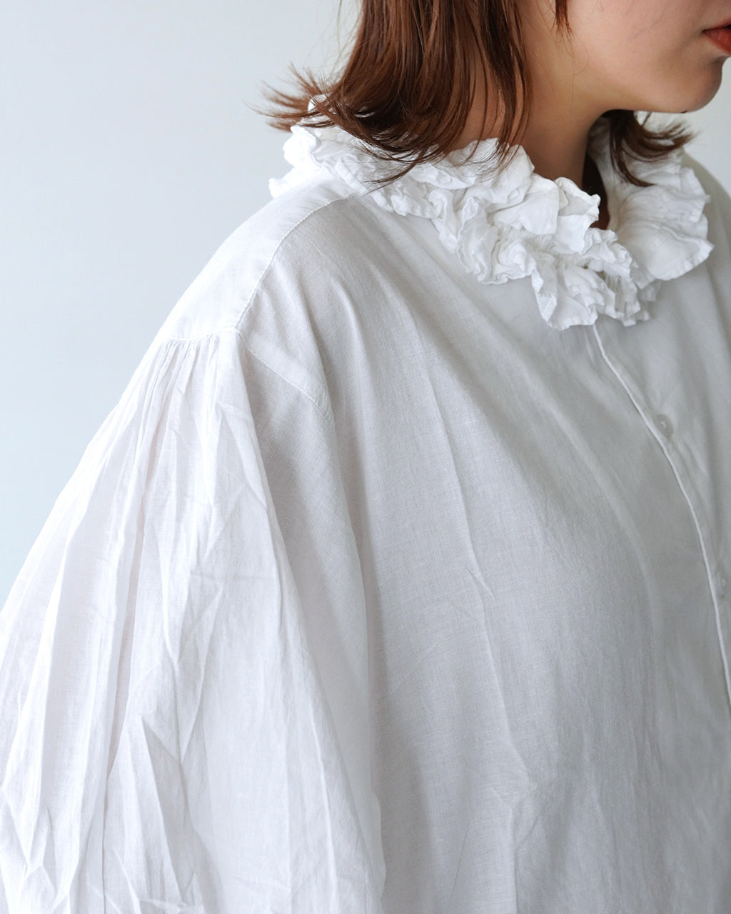 crinkle crinkle crinkle クリンクル クリンクル クリンクル 長袖シャツ コットンフリルカラーシャツ ブラウス ボタンダウン シアー cotton frill coller shirts CC-3537 CC-2001【送料無料】