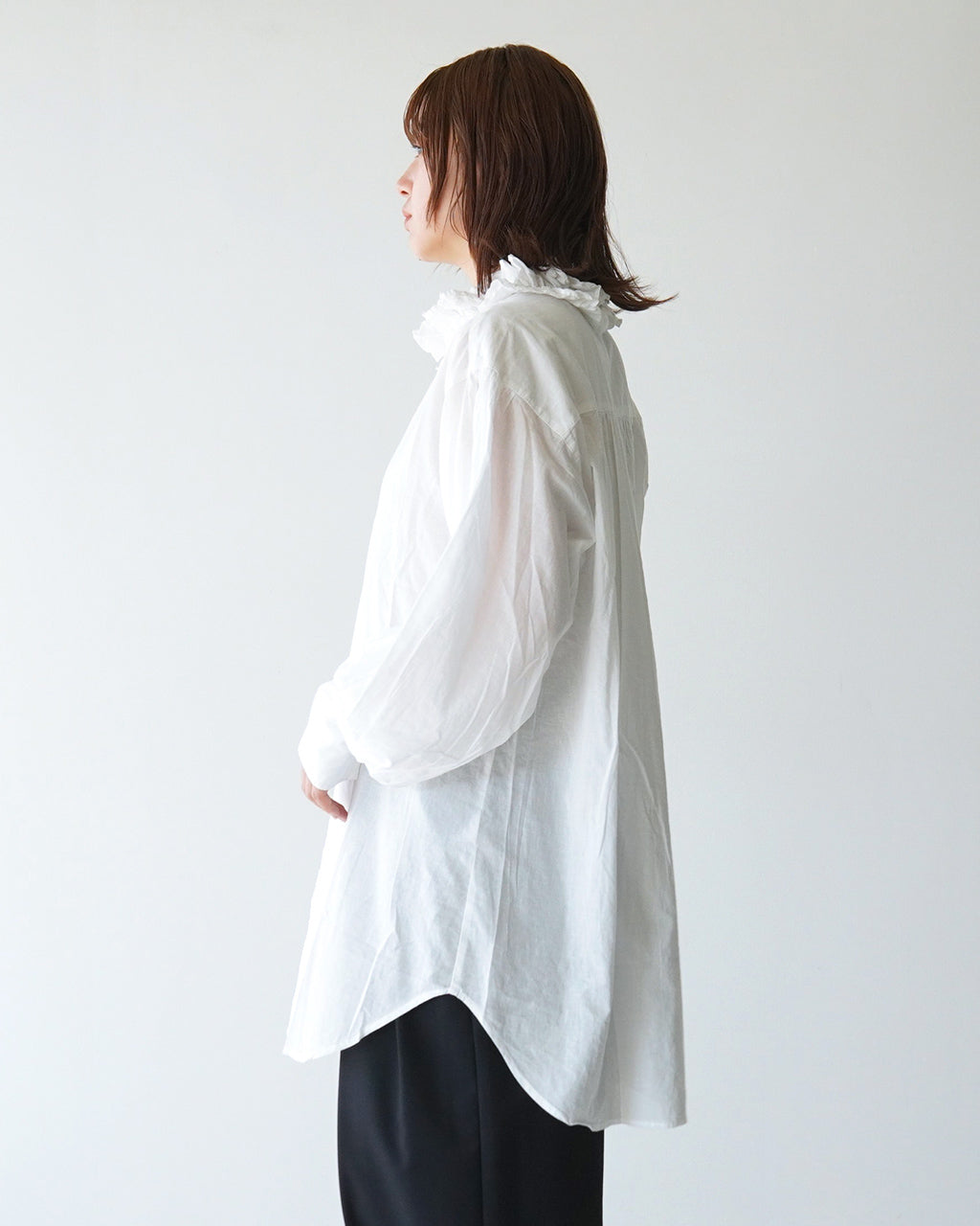 crinkle crinkle crinkle クリンクル クリンクル クリンクル 長袖シャツ コットンフリルカラーシャツ ブラウス ボタンダウン シアー cotton frill coller shirts CC-3537 CC-2001【送料無料】